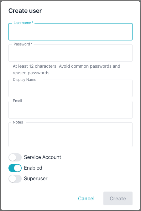 Adding a user account