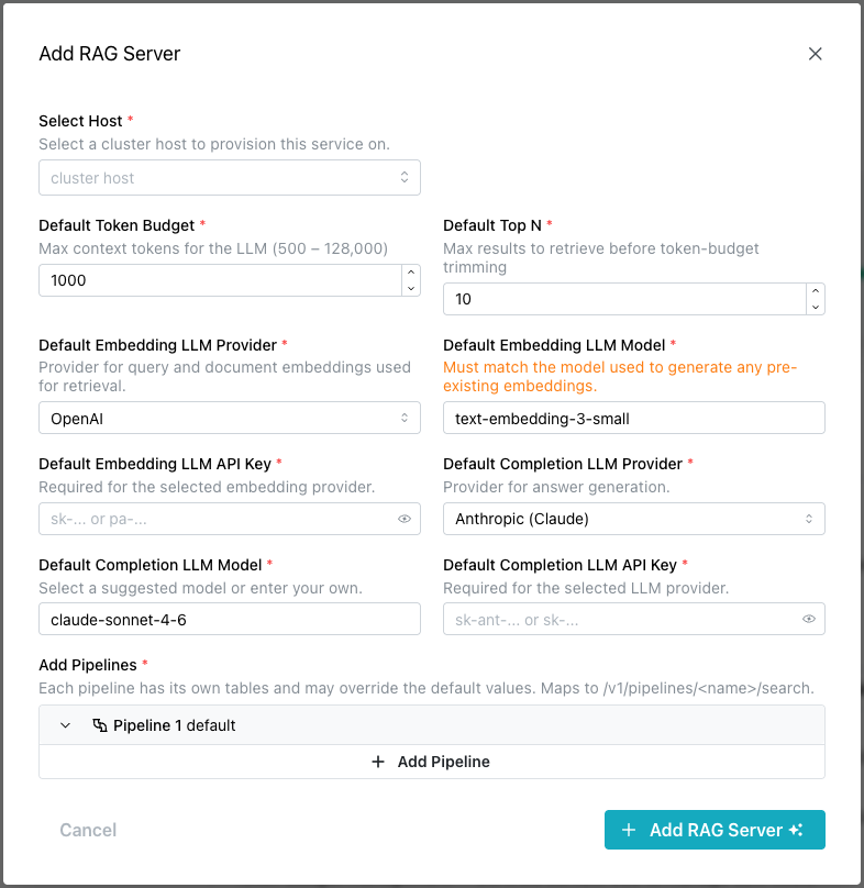 Adding a RAG Server
